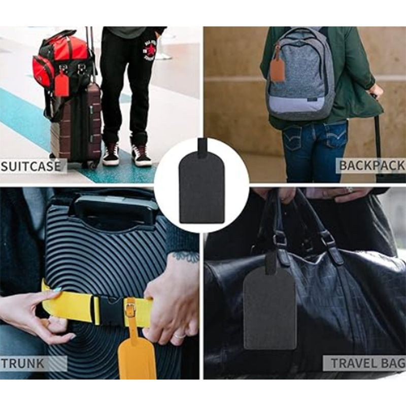 PU Leather Luggage Bag Case Tags for Women & Men Travel